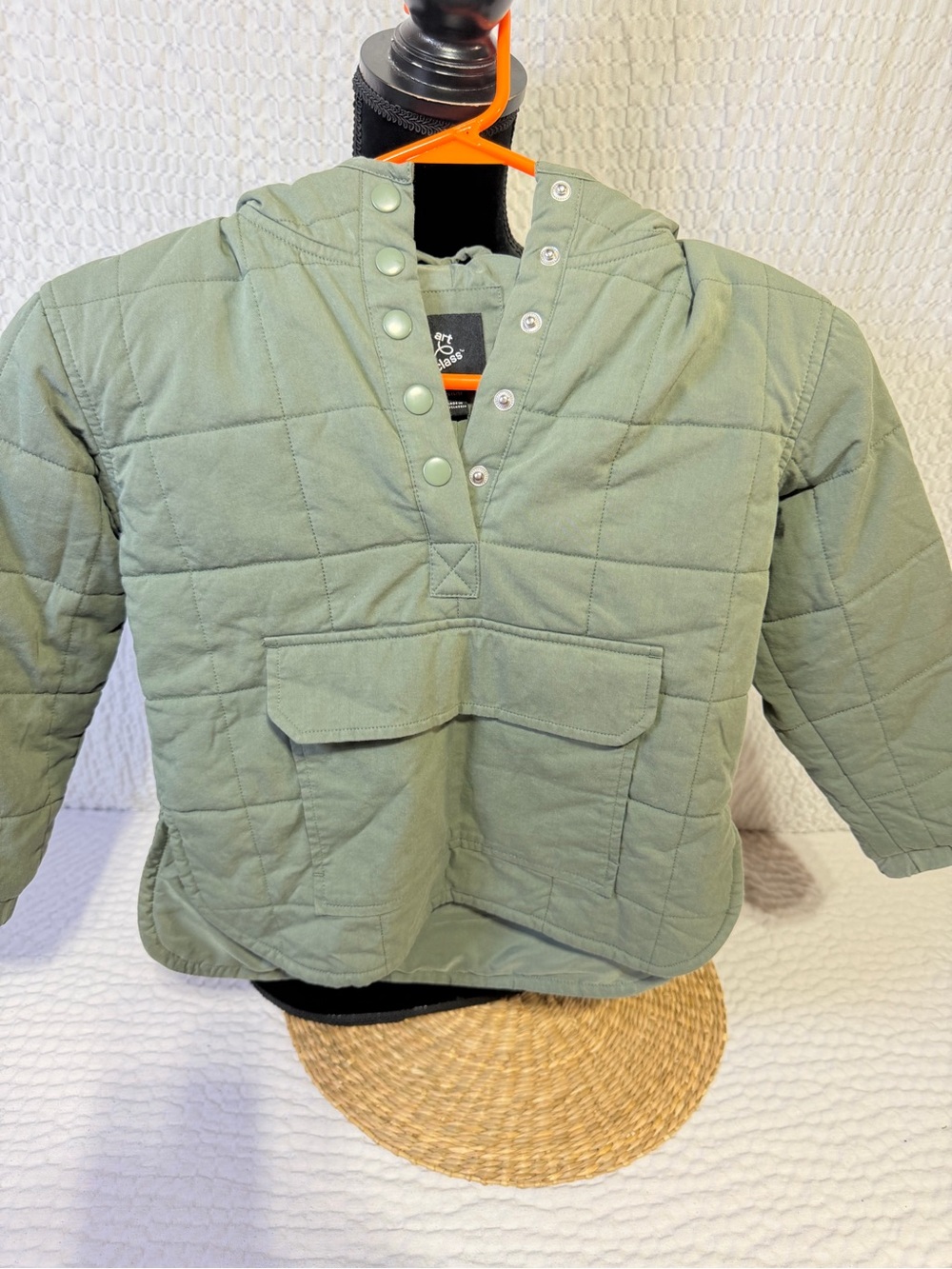 art class Quilted Hooded Pullover Jacket - Sage Green 4/5
